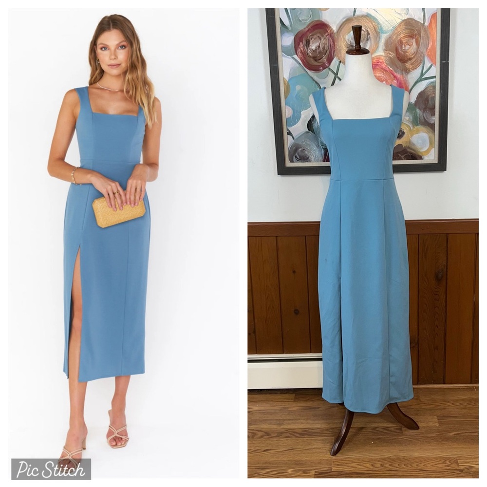 Show Me Your MuMu Sky Blue Sleeveless Midi Dress